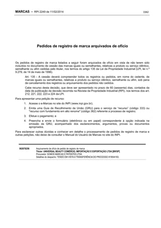 RPI - Marcas 2249 "Vervs Consultoria" 