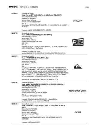 RPI - Marcas 2249 "Vervs Consultoria" 