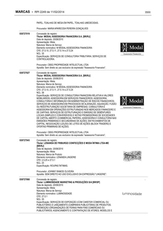 RPI - Marcas 2249 "Vervs Consultoria" 