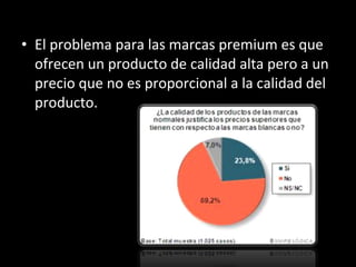 El problema para las marcas premium es que ofrecen un producto de calidad alta pero a un precio que no es proporcional a la calidad del producto.  
