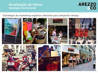 Estratégia de marketing orgânico aderente para despertar desejo
17
Atualização da marca
Operação Internacional
 