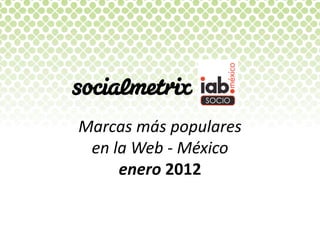 Marcas más populares  
 en la Web ‐ México 
     enero 2012 
 