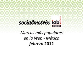 Marcas más populares  
 en la Web ‐ México 
    febrero 2012 
 
