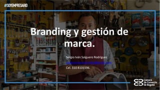 Branding y gestión de
marca.
Sergio Iván Salguero Rodríguez
usabusinesscolombia@gmail.com
Cel. 310 8101596.
 