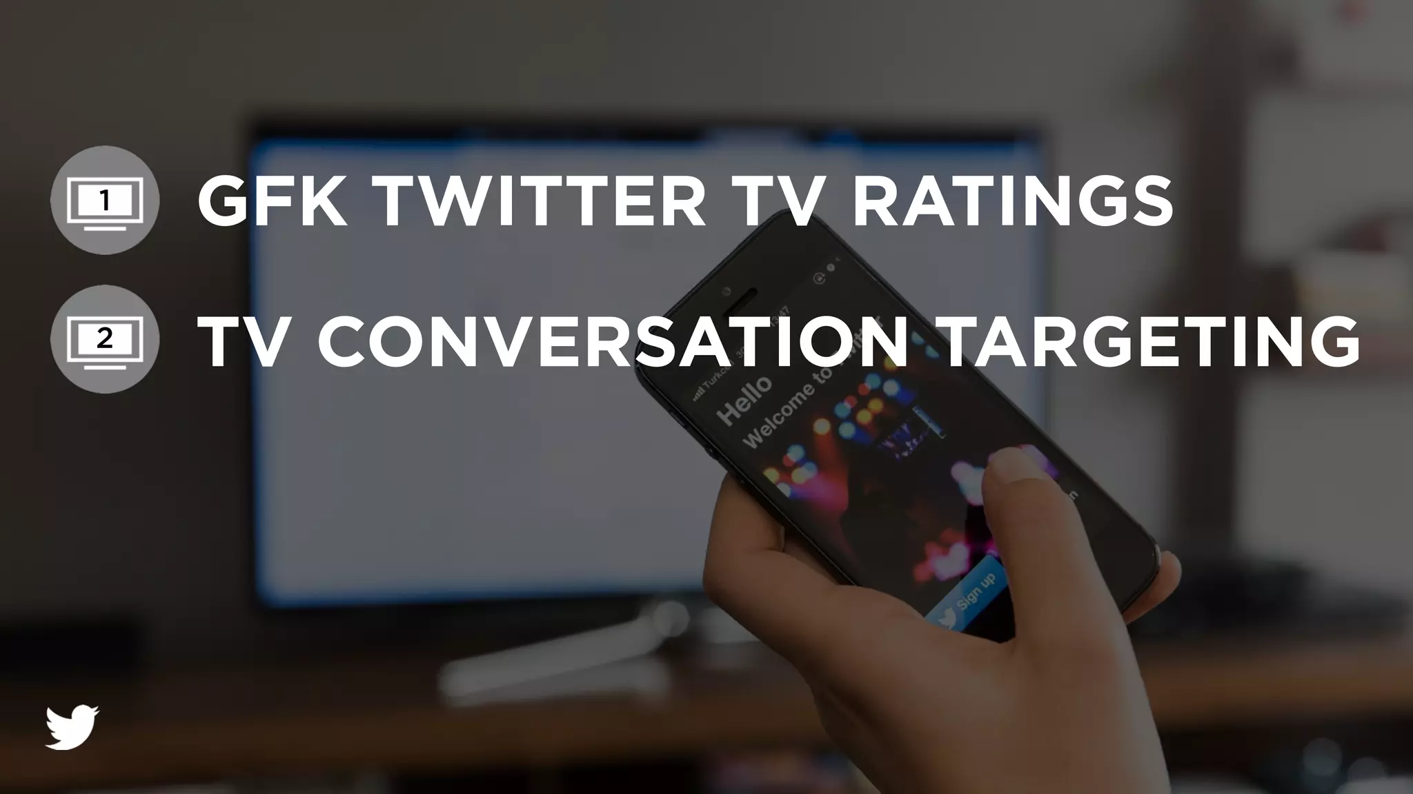 GFK TWITTER TV RATINGS
TV CONVERSATION TARGETING
1
2