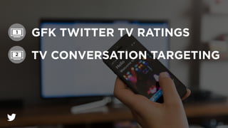 GFK TWITTER TV RATINGS
TV CONVERSATION TARGETING
1
2
 