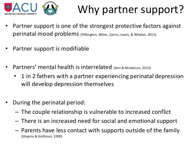 how can partners support one another to prevent perinatal depression
