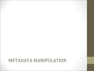 METADATA MANIPULATION
 