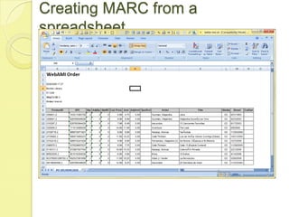 Creating MARC from a spreadsheet 