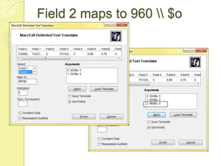 Field 2 maps to 960 \\ $o
