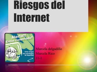 Riesgos del
Internet

    Marcela delgadillo
    Marcela Rico
    11-1
 