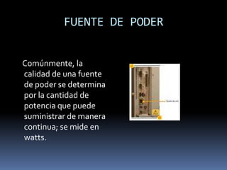 VENTILACION    Tal como se menciono, las computadoras  modernas consumen mucha energía; una vez  aprovechada  para realizar los cálculos numéricos o demás procesos  solicitados, la mayor parte de ella se diluye en forma de calor; por eso se calienta el interior de la maquina.