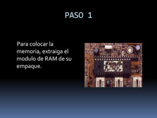 PASO 2     Extraiga el microprocesador de su caja protectora; tómelo solo por los bordes  y nunca tome sus terminales metálicas.