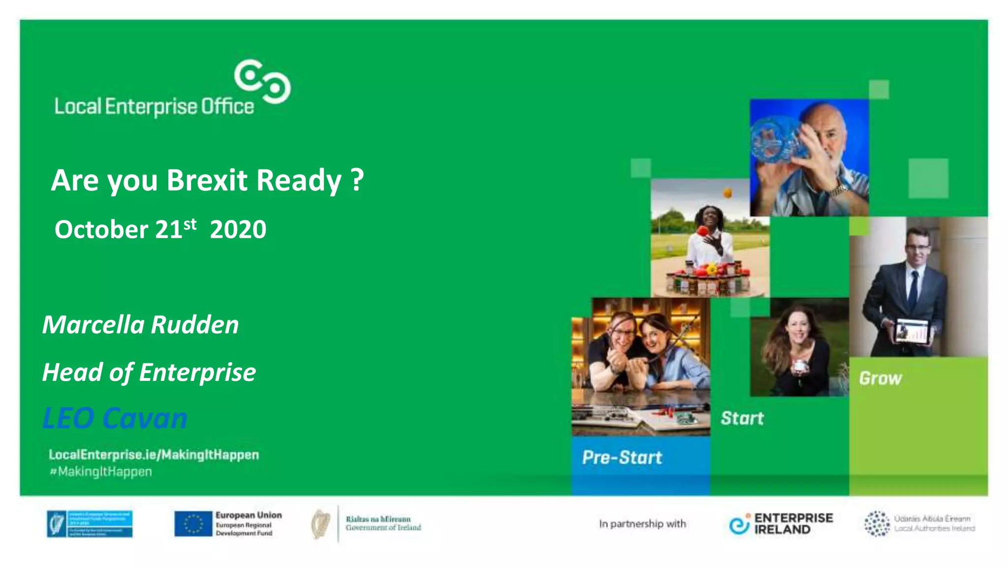 Are you Brexit Ready ?
October 21st 2020
Marcella Rudden
Head of Enterprise
LEO Cavan
 
