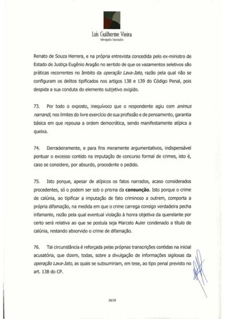 Contestação apresentada pelo escritório Luís Guilherme Vieira Advogados Associados