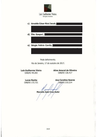 Contestação apresentada pelo escritório Luís Guilherme Vieira Advogados Associados
