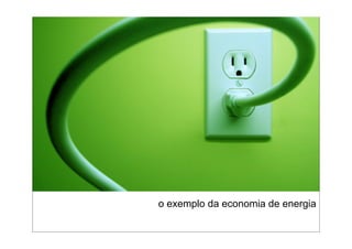 o exemplo da economia de energia
 
