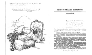 (*) Publicado en Cuadernos Sigmund Freud Nro 17 - (Diciembre 1994)
Escuela Freudiana de Buenos Aires
 