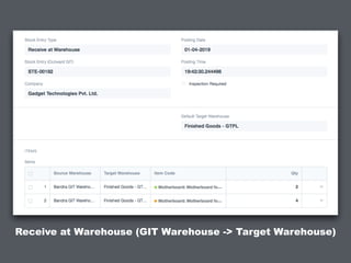 Receive at Warehouse (GIT Warehouse -> Target Warehouse)
 