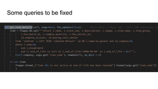 Some queries to be fixed
 