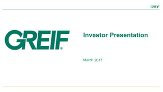 Investor Presentation
March 2017
 