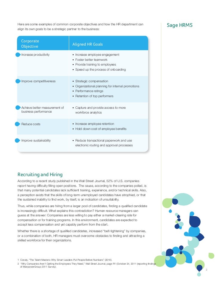 Aligning Hr Goals Corporate Objectives For Greater Roei