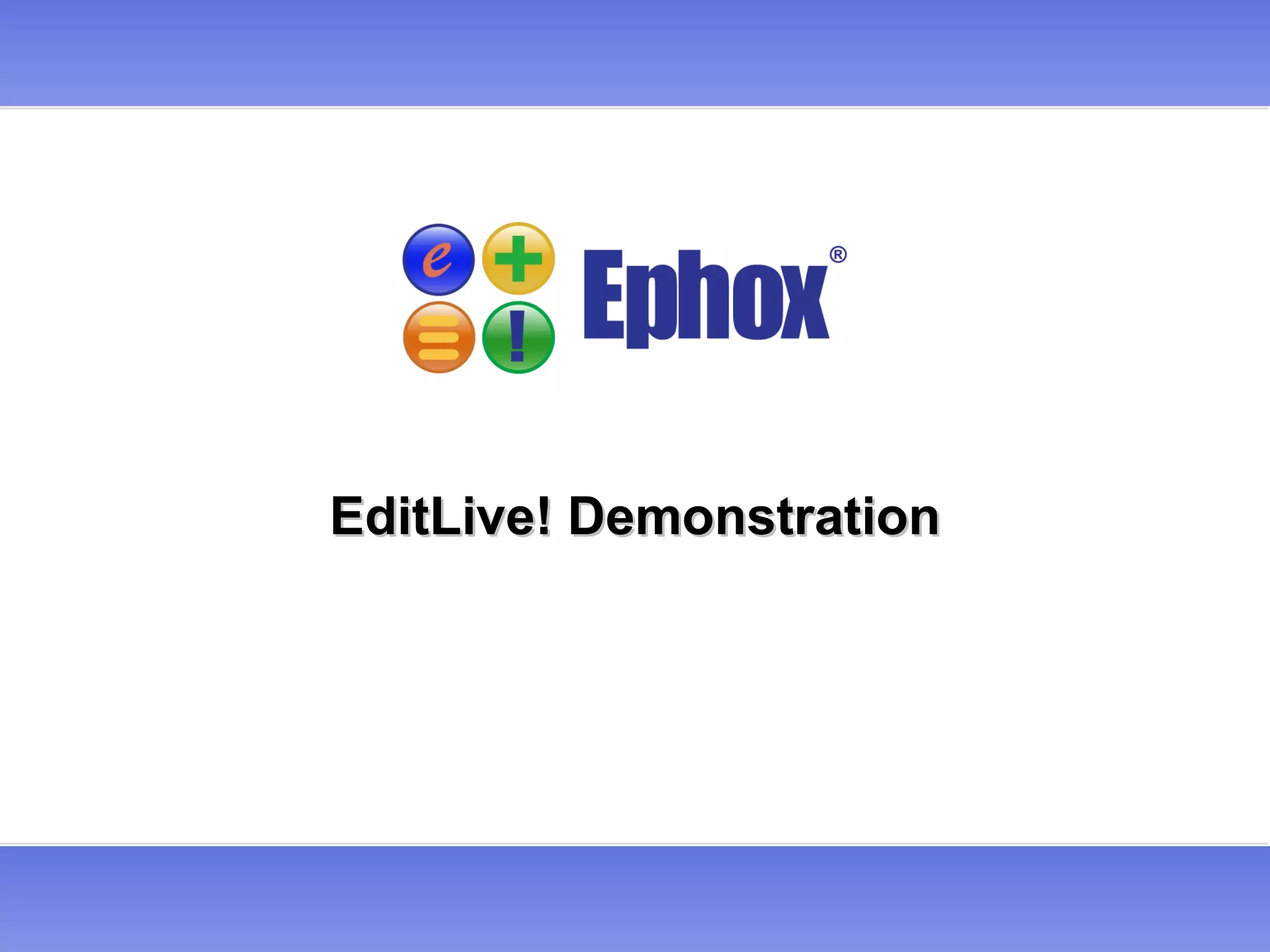 EditLive! Demonstration 