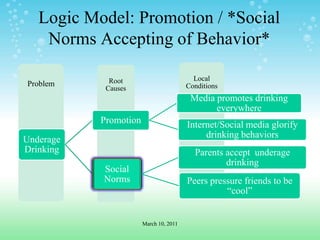 Logic Model: Promotion / *Social Norms Accepting of Behavior*March 10, 2011