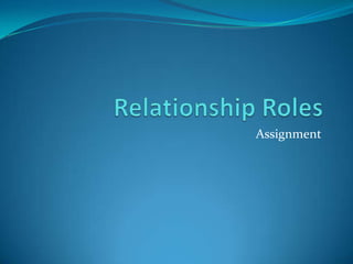 Relationship Roles Assignment 