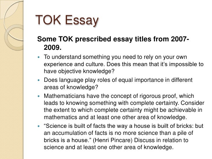 tok essay outline
