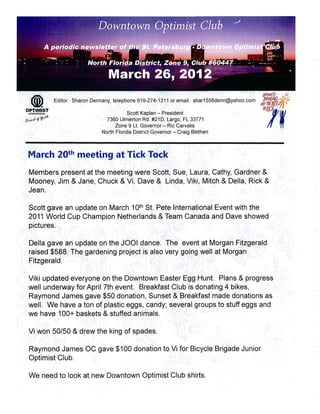 March 2012 newsletter