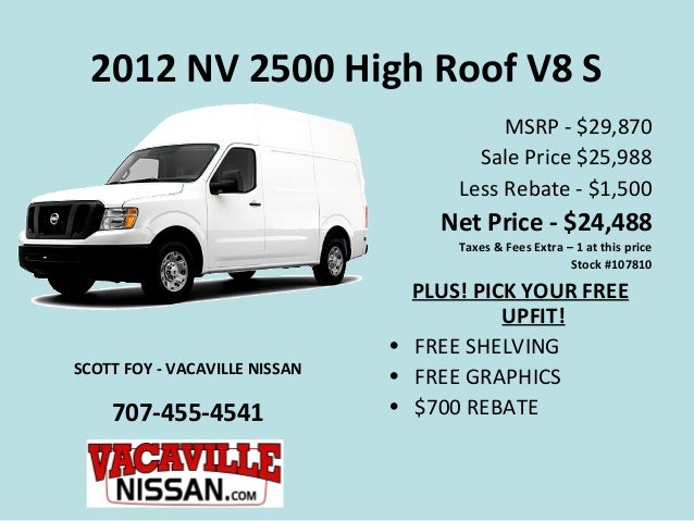 nissan nv 2500 cargo van for sale
