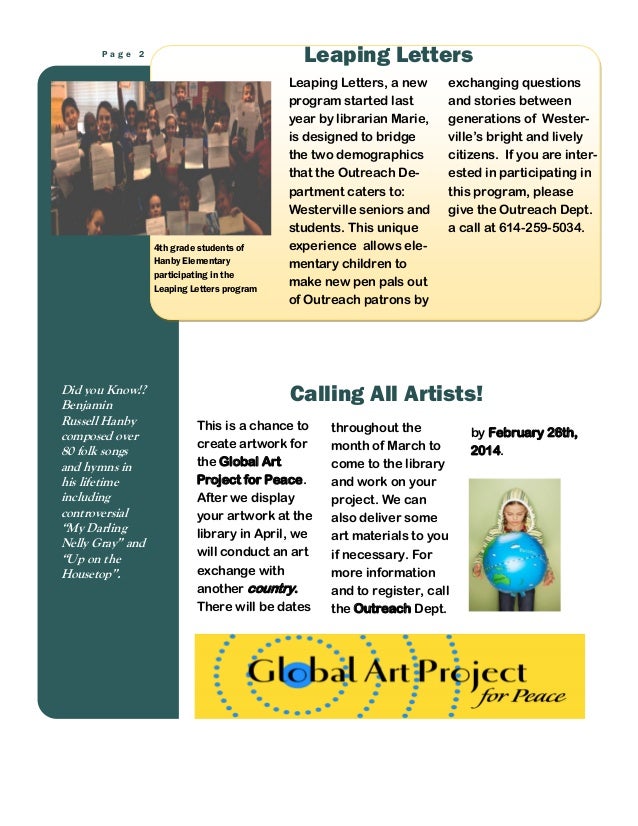 March 2014 Outreach Newsletter
