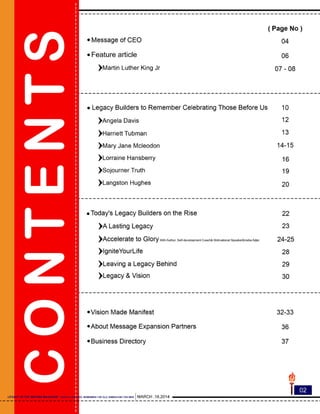 Legacy Magazine March 2014 spring issue final