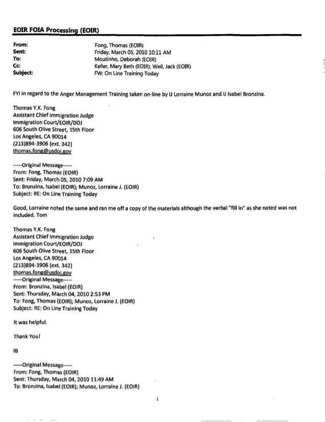 eoir complaints unredacted march 2015 release eoir foia form