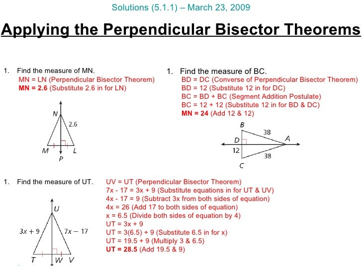 answers to gsp5 constructing perpendicular bisectors