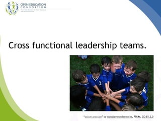 Cross functional leadership teams.
“soccer practice” by woodleywonderworks, Flickr, CC-BY 2.0
 