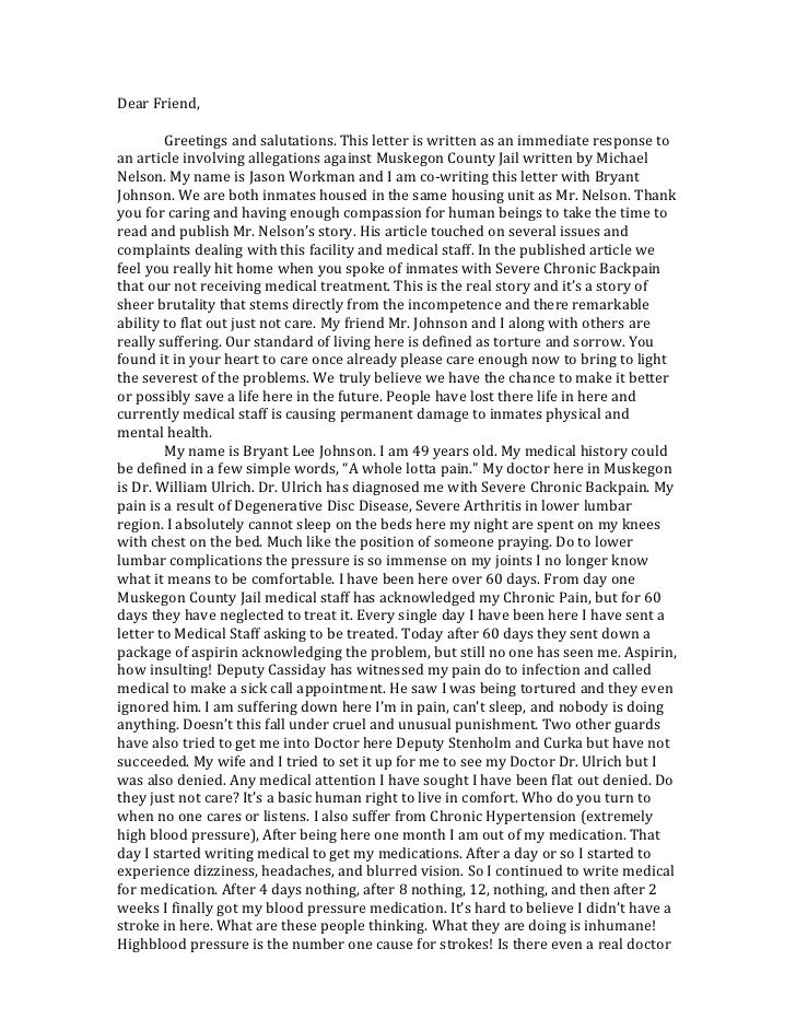 March 26 Letter From Jail
