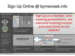 Leo Club Website
Sign-up as a member, view
meeting presentations, see
executive meeting minutes
and much more on our
website!
 
