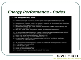 Energy Performance - Codes
 