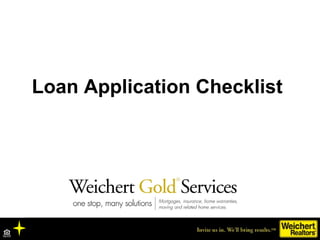 Loan Application Checklist
 