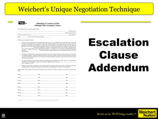 Weichert’s Unique Negotiation Technique




                      Escalation
                        Clause
              ...