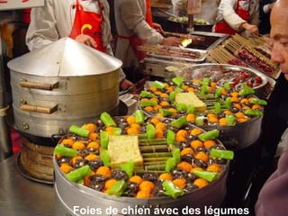 Foies de chien avec des légumes
 