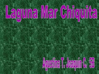 Laguna Mar Chiquita Agustina T. Joaquín C.  5B 