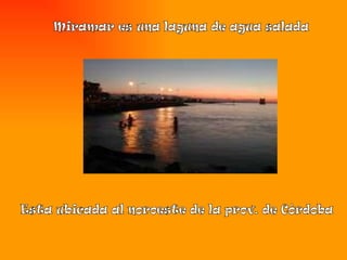 Miramar es una laguna de agua salada Esta ubicada al noroeste de la prov. de Còrdoba 