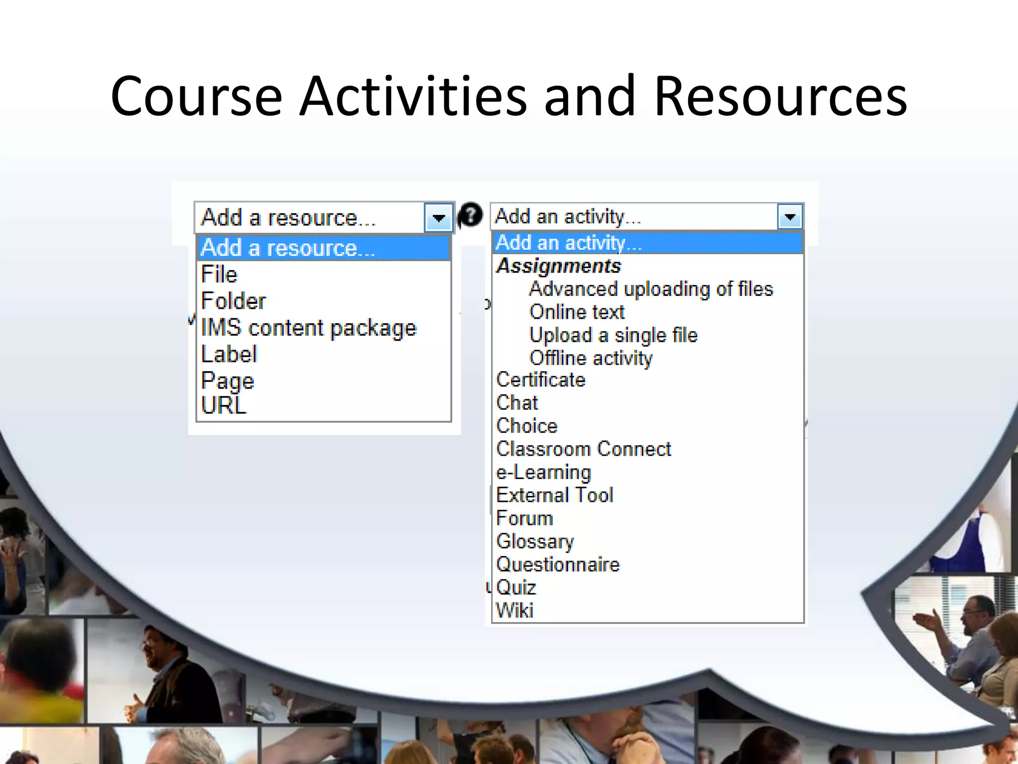 Course Activities and Resources
 