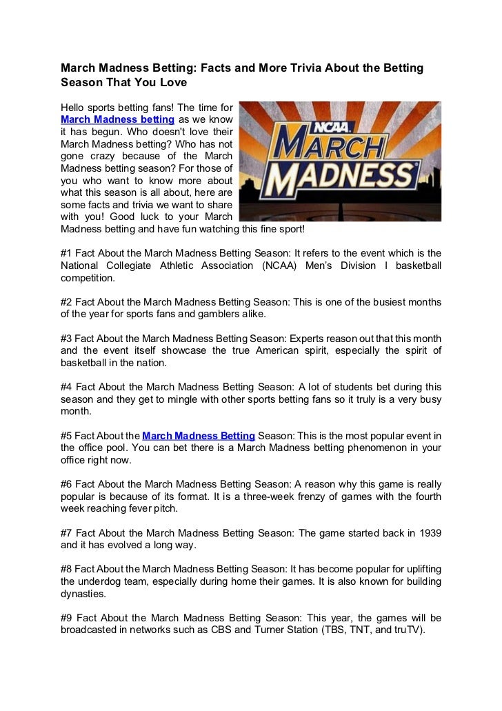 March Madness Betting Facts and More Trivia About the Betting Season