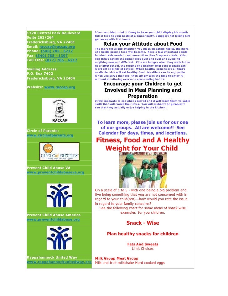 Rappahannock Area Council For Children And Parents Newsletter RACCAP