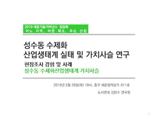 성수동 수제화산업생태계 가치사슬
도시연대 김민수
 