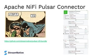 Apache NiFi Pulsar Connector
https://github.com/streamnative/pulsar-nifi-bundle
 